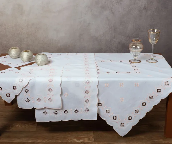 Χειροποίητο σετ 6 τεμαχίων 882 (40cm x 90cm/35cm x 76cm/30cm x 45cm x 2/35cm x 35cm x 2) ρόζ