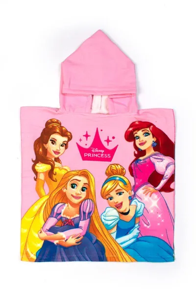 Πόντσο Θαλάσσης Quick Dry Disney Home Princess 08 50X100 Pink 100% Microfiber