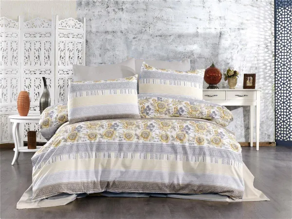 ΣΕΝΤΟΝΙΑ ΕΜΠΡΙΜΕ ΣΕΤ 4 τεμ Ηλιαχτίδα 370 240Χ270 Grey-Beige Cott/Pol 70/30