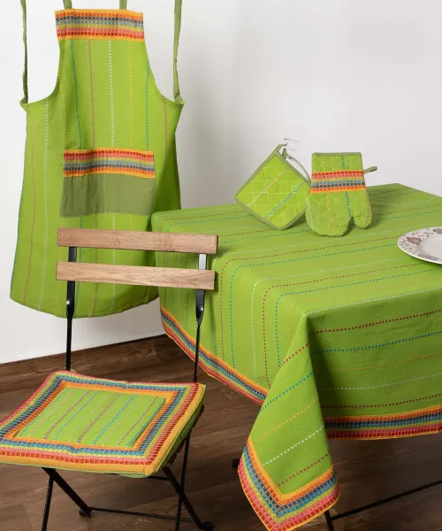 τραπεζοκαρέ (140cm x 140cm) moda ριγέ πράσινο