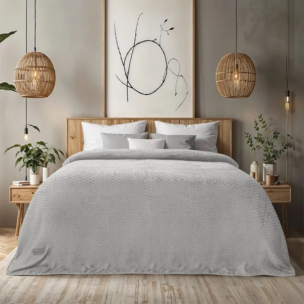 LINO Κουβέρτα Υπέρδιπλη (220x240) Flannel Lofti Ασημί