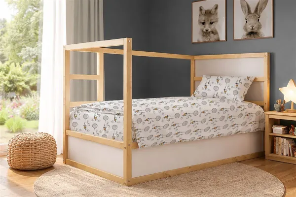 Παπλωματοθήκη Εμπριμέ kids Floating Bunny 715 160X240 Grey 100% Cotton