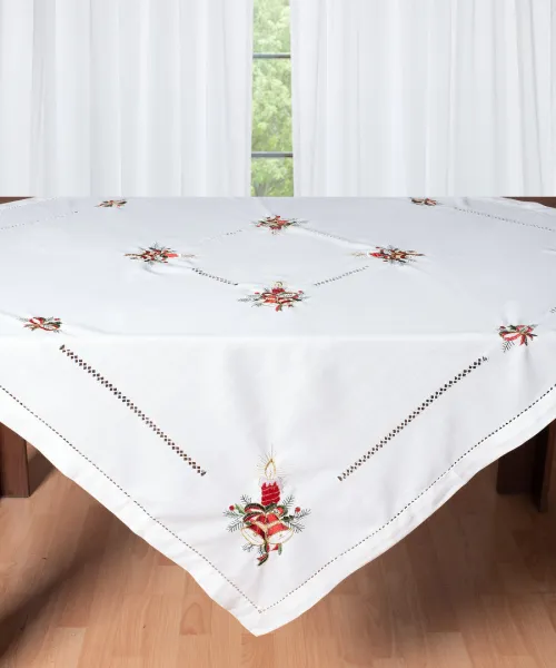 Χριστουγεννιάτικο τραπεζοκαρέ (140cm x 140cm) 1982 ivory