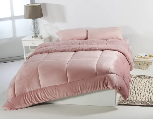 Κουβερτοπάπλωμα solid (240cm x 260cm) old rose