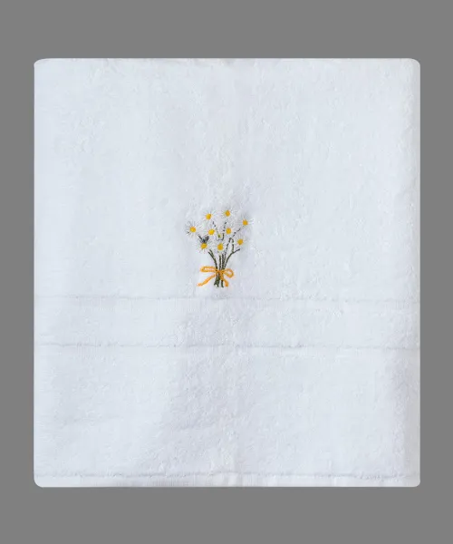Πετσέτα Σώματος ( 100cm x 150cm ) Λευκό Χαμομήλι