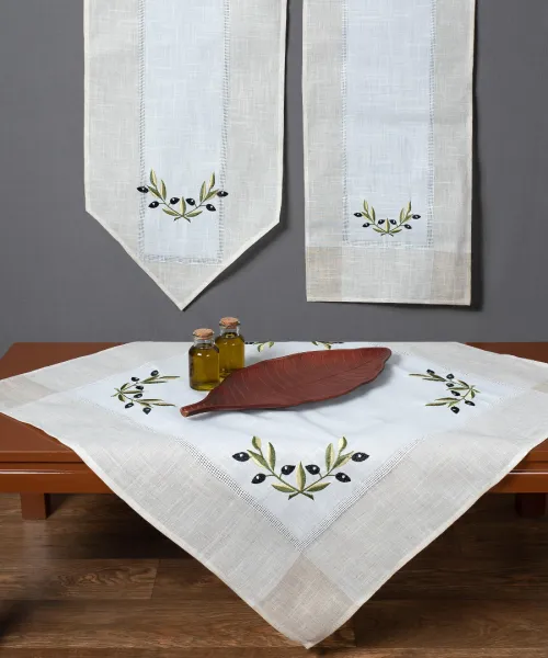 Ροτόντα bg23a (220cm) ivory με μαύρη ελιά