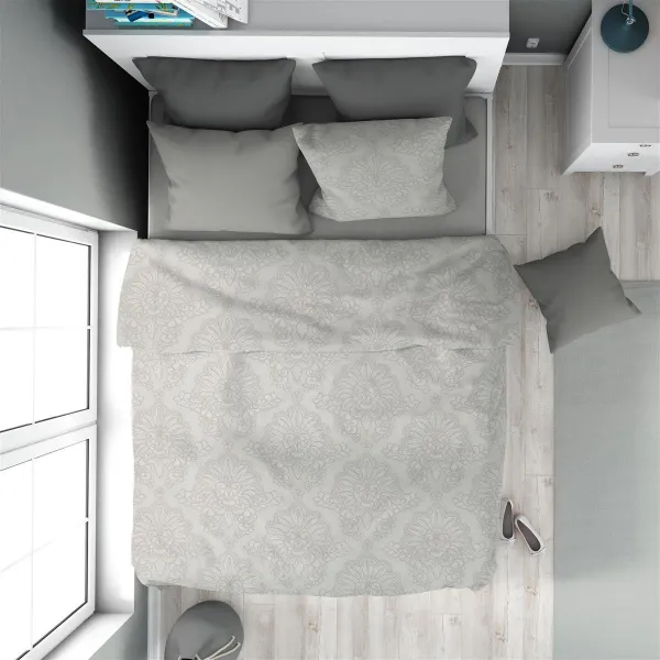 Παπλωματοθήκη Εμπριμέ Άρτεμις 701 160X240 Grey 100% Cotton