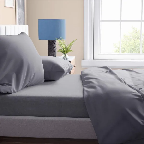 ΣΕΝΤΟΝΙΑ ΣΕΤ 4 τεμ Solid 495 220X240 Dark grey Cotton 100%
