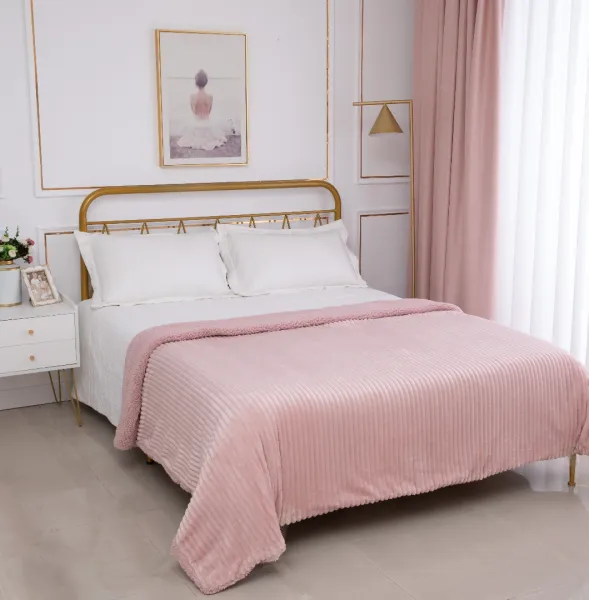 Κουβέρτα με sherpa kotle (220cm x 240cm) old rose