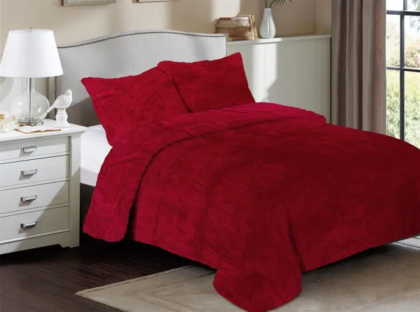 Κουβέρτα Coral Fleece Solid 04 220X240 Bordeaux 100% Polyester