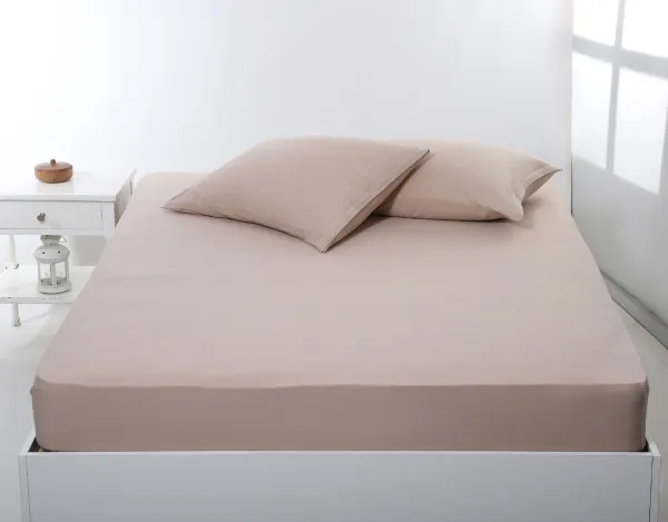 Σεντόνι με λάστιχο jersey (160cm x 200cm + 35cm) dark beige