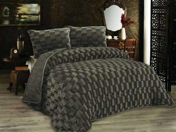 Κουβερτοπάπλωμα με εφέ Fleece 750 gsm 1940 Olive 220X240 100% Polyester
