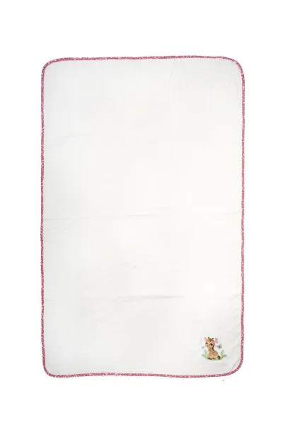 Κουβέρτα Πικέ Με Κέντημα bebe Giraffe 172 80X110 White-Pink 100% Cotton