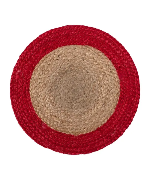 Σουπλά γιούτα (38cm) natural/red