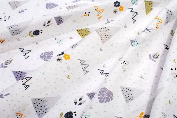 Πάνα Χασέ bebe Whimsical Mountainside 588 80X80 White-Grey 100% Cotton