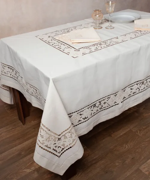 Χειροποίητο τραπεζομάντηλο 682 (170cm x 170cm) μπεζ