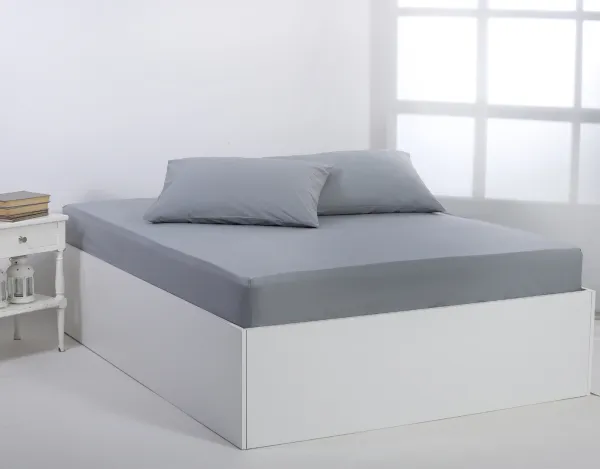Βαμβακερό σεντόνι essentials (105cm x 200cm + 35cm) quarry