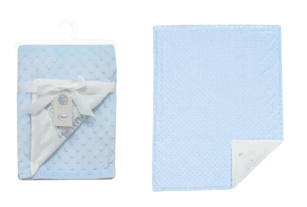 Κουβέρτα Minky Bubble bebe 420 gr/m² Prince 33 75X100 Sky Blue 100% Polyester