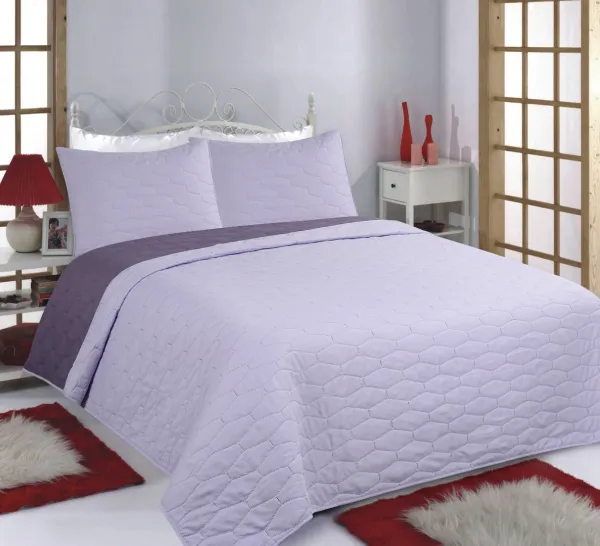 ΚΟΥΒΕΡΛΙ σετ (240cm x 260cm + 2 x 50cm x 70cm) RUBY lila/purple