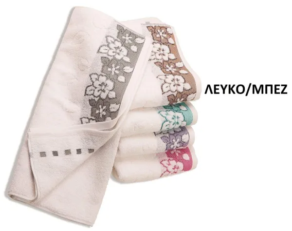 ΠΕΤΣΕΤΑ ΖΑΚΑΡ ZERO TWIST ΕΡΑΤΩ 70X140 ΛΕΥΚΟ/ΜΠΕΖ Cotton 100%