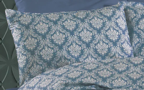 Μαξιλαροθήκη Εμπριμέ Οφηλία 279 50X70 Blue 70/30 Cott/Pol