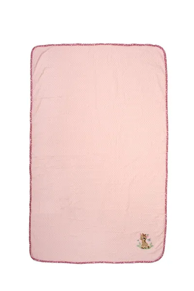 Κουβέρτα Πικέ Με Κέντημα bebe Giraffe 171 80X110 Pink 100% Cotton