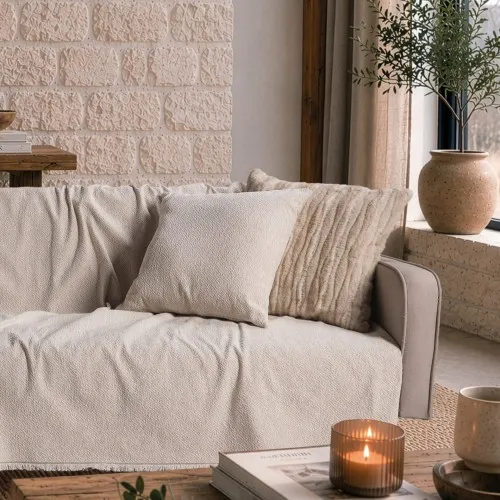 Ριχτάρι Dayton 01 Ivory - Διθέσιο 180x250cm