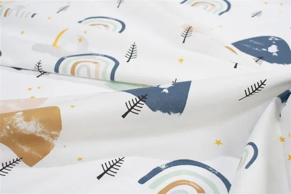 Πάνα Χασέ bebe Rainbow 574 80X80 White-Blue 100% Cotton