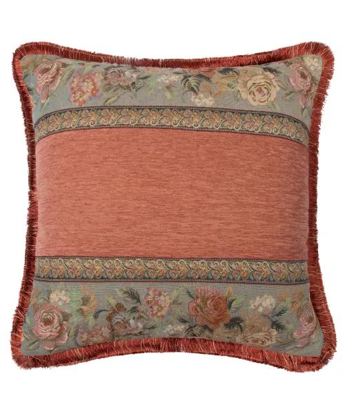 Μαξιλαροθήκη με κρόσσι 572 (65cm x 65cm) κεραμιδί
