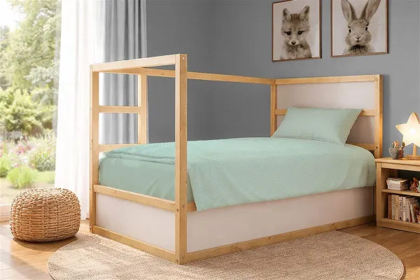 Κουβέρτα Πικέ Μονόχρωμη 325 gr/m² 165x270 Mint 100% Cotton