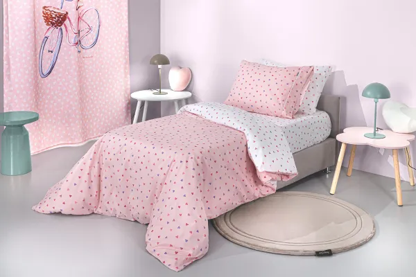 Σετ 3τμχ Παιδικά Σεντόνια Amore Pink