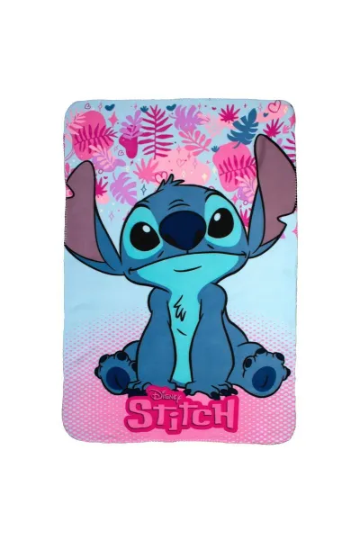 Κουβέρτα Fleece Disney Home Stitch 68 100X140 Ice Blue-Pink 100% Polyester