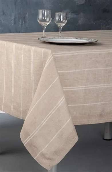 Omega Home Τραπεζομάντηλο Λινό Ιταλίας Ριγέ 170x300 cm