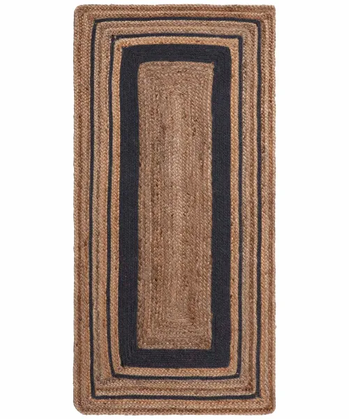 Χαλί γιούτα 1729 (70cm x 160cm) natural/black