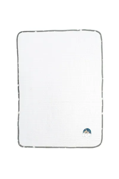 Κουβέρτα Πικέ Με Κέντημα bebe Cloudy Bear 176 80X110 White-Grey 100% Cotton