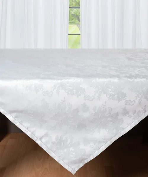 Ζακάρ τραπεζοκαρέ HLS010 (140cm x 140cm) λευκό