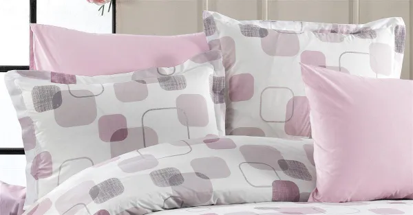 Μαξιλαροθήκη Εμπριμέ Μελίνα 709 50X70 White-Lilac 100% Cotton