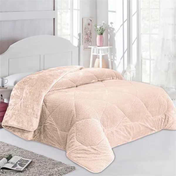 Κουβερτοπάπλωμα Jacquard Waves-Fleece 700 gr/m² 1960 Mocha 160x220 100% Polyester