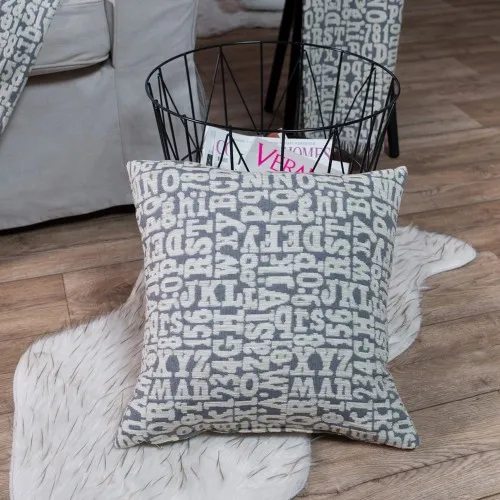 Μαξιλαροθήκη Letters 11 - 65x65cm δαπέδου με γέμιση 
