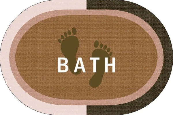 Πατάκι Μπάνιου Oval Αντιολισθητικό Bath 50X70 Beige 100% Polyester