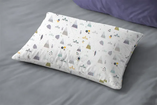 Μαξιλαροθήκη Εμπριμέ bebe Whimsical Mountainside 588 35X45 White-Grey 100% Cotton