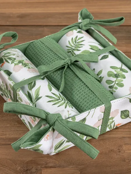 Σετ 3 Πετσέτες Κουζίνας Kitchen Towels 40x70 με καλάθι MH900