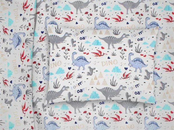 ΜΑΞΙΛΑΡΟΘΗΚΗ ΕΜΠΡΙΜΕ bebe Dino 309 35X45 White-Blue Cott/Pol 70/30