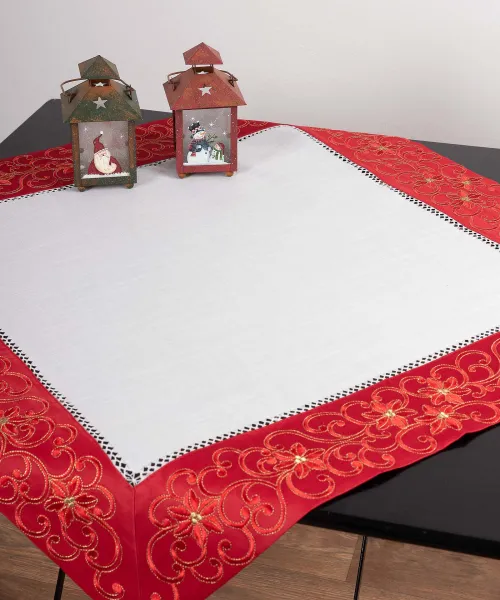 χριστουγεννιάτικο τραπεζομάντηλο (160cm x 220cm) 9016 κόκκινο