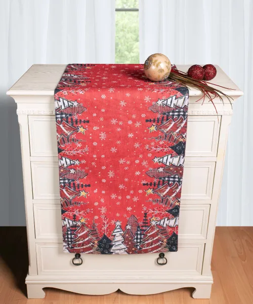 Χριστουγεννιάτικη Τραβέρσα με στάμπα (45cm x 170cm) ks2025-2