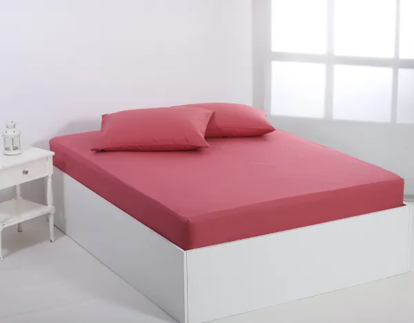 Βαμβακερό σεντόνι essentials (125cm x 200cm + 35cm) baroque rose
