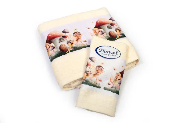Πετσέτα Σετ 2 τεμ Με Ψηφιακή Εκτύπωση bebe Fairies 332 30X50,70X140 Ecru 100% Cotton