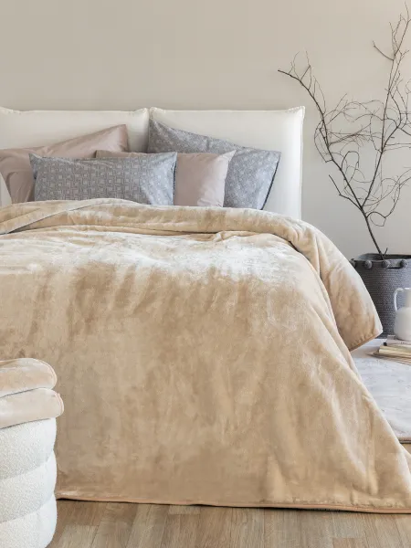 Κουβέρτα Βελουτέ 240x260 DREAM VELOUR/4 SANDY