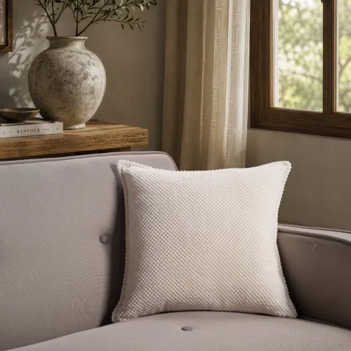 Μαξιλαροθήκη Αδιάβροχη Pearl 01 Ivory - 45x45cm με γέμιση