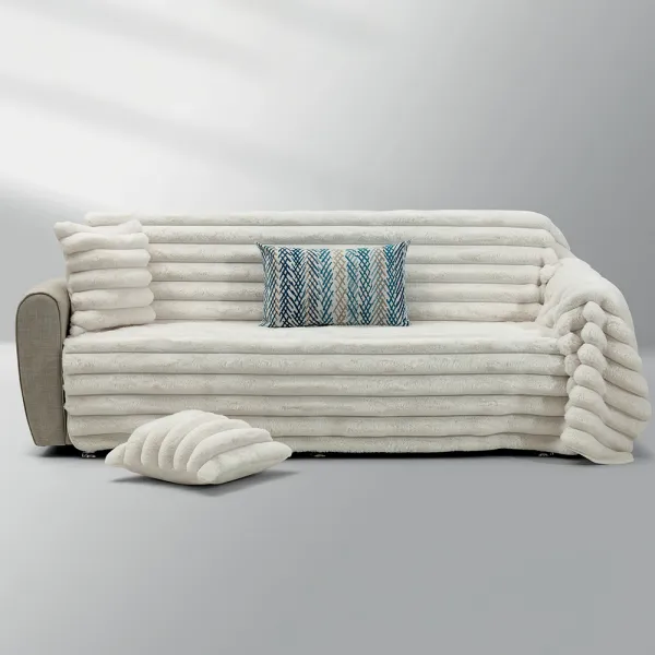 LINO Ριχτάρι Καναπέ Τριθέσιο 180x300 Γούνα Natt Off White